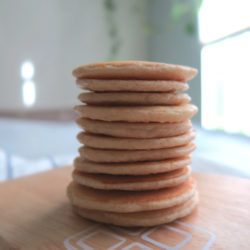 a stack of mini pancake,