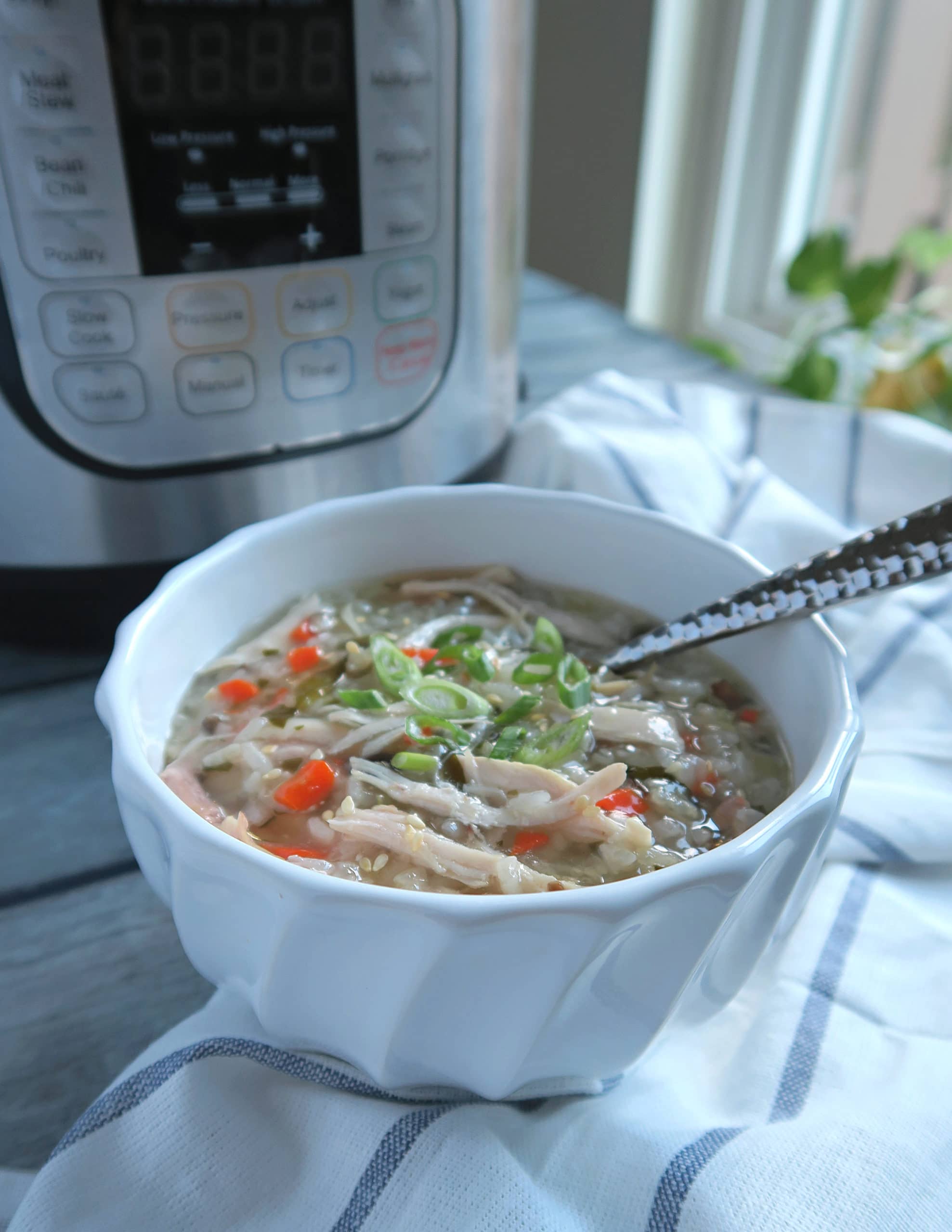 Instant Pot Chicken Veggie Congee (Chinese Rice Porridge) - Cooking in ...