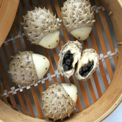 hedgehog black sesame steamed buns.