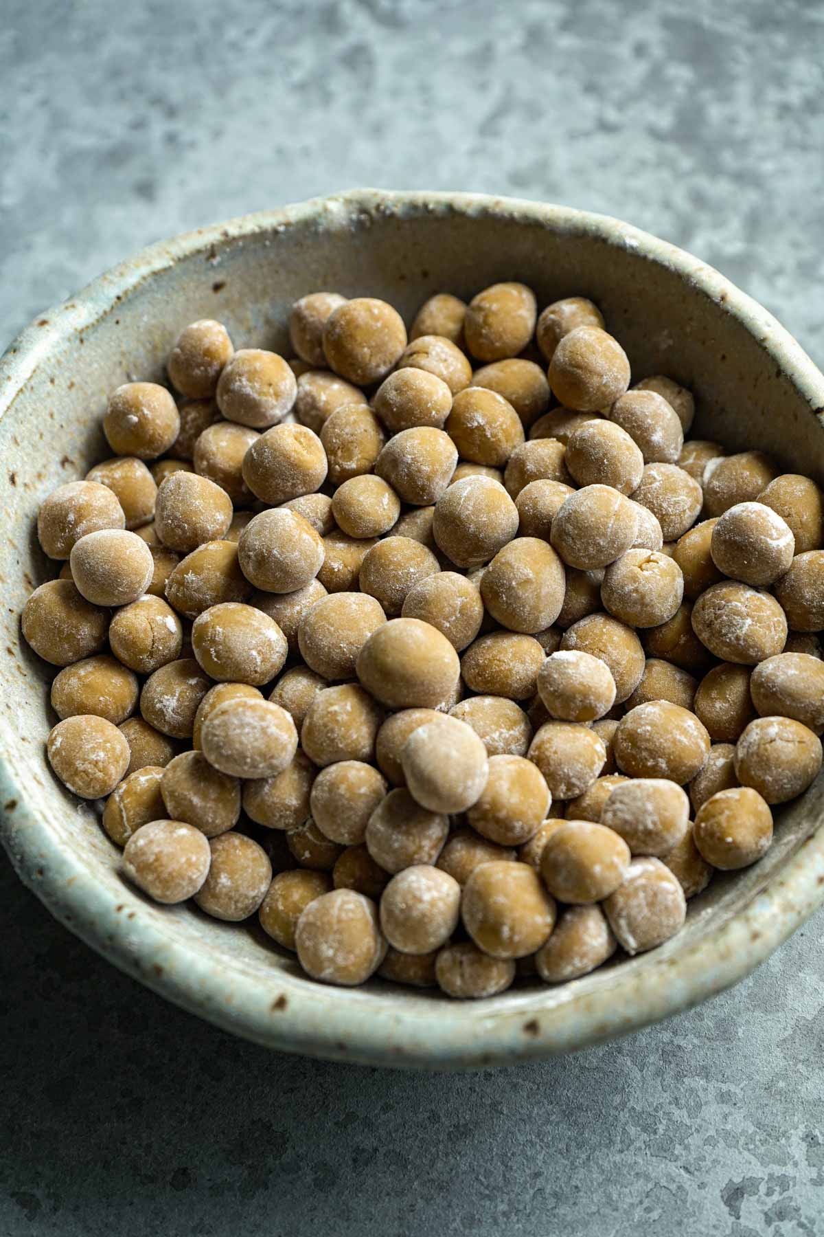 Dried boba pearl in a bowl. 