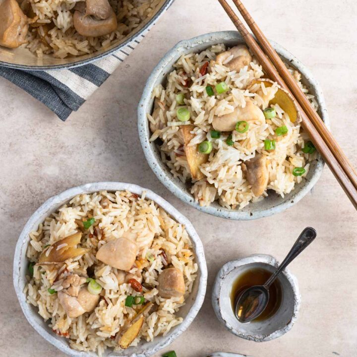 Taiwanese Sesame Oil Chicken Rice Cooking in Chinglish