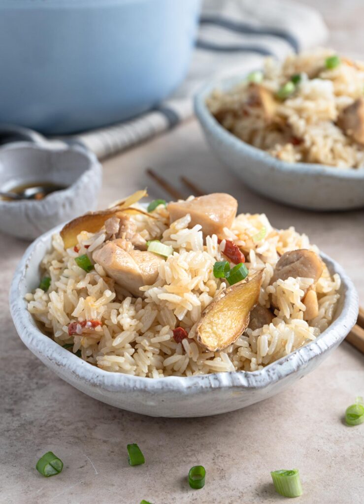 Taiwanese Sesame Oil Chicken Rice Cooking in Chinglish